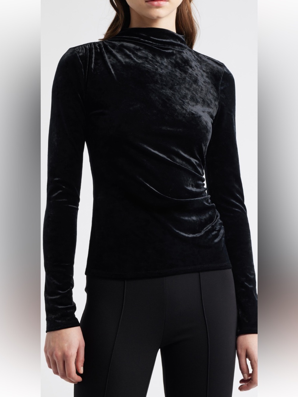 Express Black Velvet Turtleneck Sweater